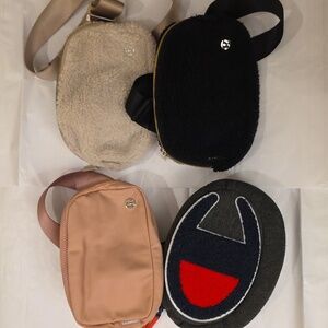 Set of Four Belt Bags. Lululemon Belt Bag, Champion Belt Bag